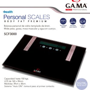 BALANZA PERSONAL GAMMA SCF-3000 DIGITAL VIDRIO (copia)