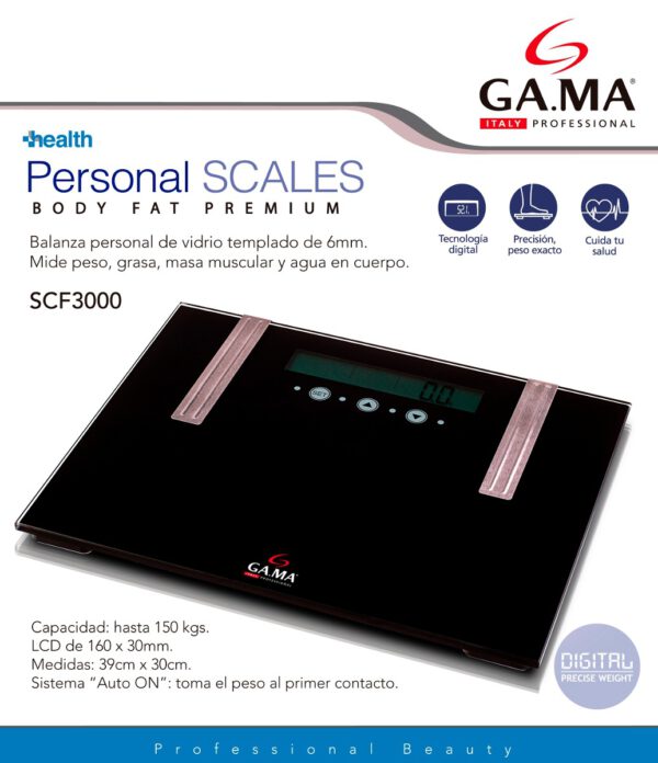 BALANZA PERSONAL GAMMA SCF-3000 DIGITAL VIDRIO (copia)